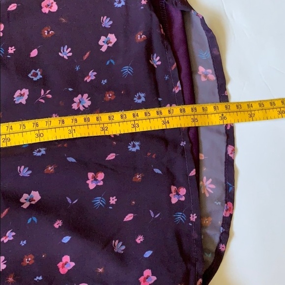 Dress Mini, Purple color, Flowers,V-Neck,Size S, Q+A LA - Picture 10 of 15